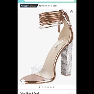 Clear lace up heels, worn once